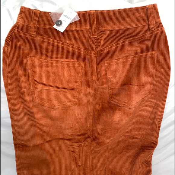 Burnt Orange Corduroy Skirt | Size: 2 Petite - Picture 2 of 3